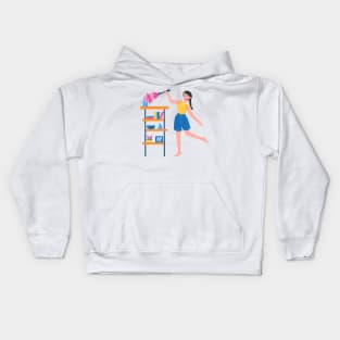 Hand Drawn "Woman In Cleaning" Kids Hoodie